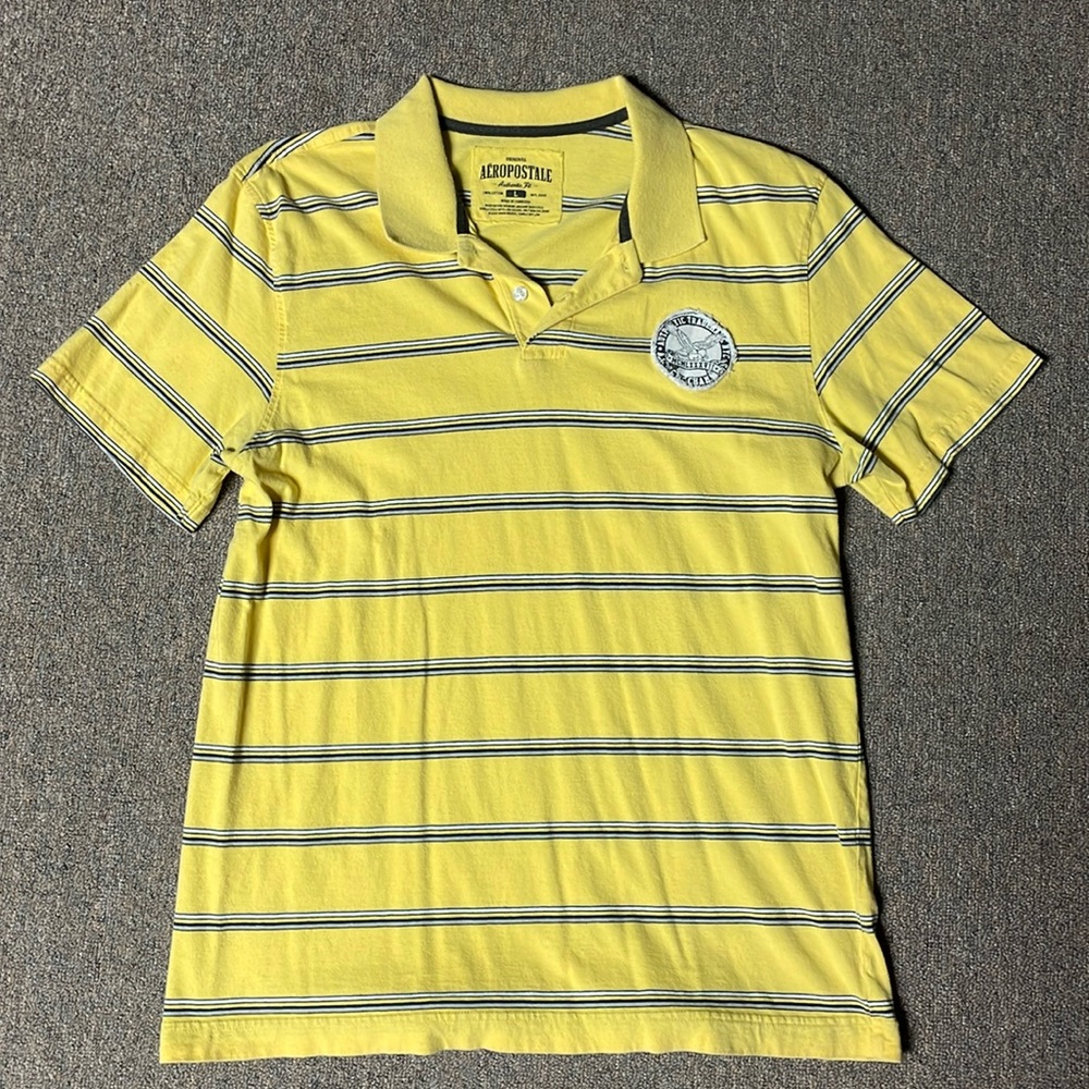 Aeropostale short sleeve polo dress shirt, Large, 3 button 100% cotton